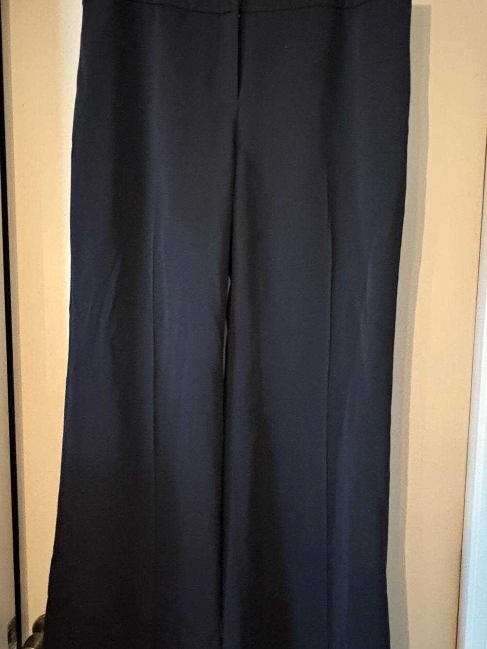 Kasper Petite Black Wide Leg Crepe Lined Dress Pants Trousers 10P